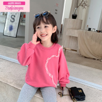 七斓女童卫衣秋季2022新款小女孩韩版洋气宽松花边儿童秋装上衣