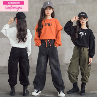 七斓2022春秋新款女童时尚个性卫衣中大童飞袖收腰时髦上衣洋气亲子装