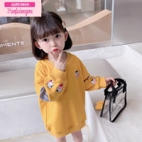 七斓女童卫衣春秋洋气儿童秋季网红韩版中小童秋装女宝宝中长款连衣裙