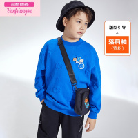 七斓TABE 胖童卫衣春秋大童立体肌理感胖童装男童加肥加大