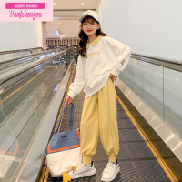 七斓女童春秋套装2022新款韩版中大童网红洋气儿童卫衣休闲裤两件套潮
