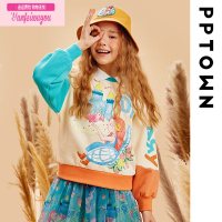 七斓女童卫衣春秋2022新款洋气假两件儿童polo衫上衣圆领套头休闲秋装