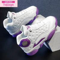 七斓女童鞋子运动鞋秋季2022新款儿童篮球鞋高帮中大童跑步小白鞋春秋运动休闲鞋