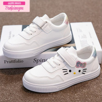 七斓童鞋女童运动鞋小白鞋2022春秋新款小女孩猫咪板鞋中大童防滑软运动休闲鞋