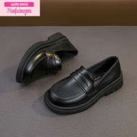 七斓女童小皮鞋春秋款儿童黑色单鞋子英伦风男童表演鞋软底豆豆演出鞋