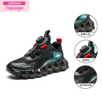 七斓儿童2022秋季款男孩运动童鞋儿童网面旋钮扣跑步鞋男童能量环跑鞋运动休闲鞋