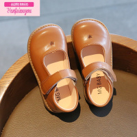 七斓魔术贴软底宝宝单鞋2022春秋儿童鞋复古风女童小皮鞋百搭公主鞋潮