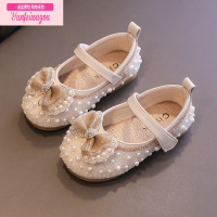 七斓女童公主鞋春秋2022年新款粉色宝宝小皮鞋满钻珍珠单鞋儿童水晶鞋