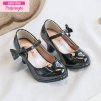 七斓女童高跟鞋小公主单鞋红色儿童皮鞋小女孩演出走秀公主鞋小孩鞋子