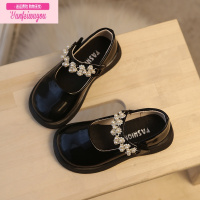 七斓女童皮鞋2022春秋新款儿童公主鞋防滑中大童厚底水钻玛丽珍单鞋潮