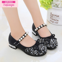 七斓女童公主鞋2022新款儿皮鞋水晶鞋女宝宝单鞋软底2022春夏季凉鞋