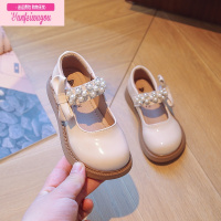 七斓女童鞋公主鞋2022秋季新款时尚珍珠儿童皮鞋软底小女孩洛丽塔单鞋
