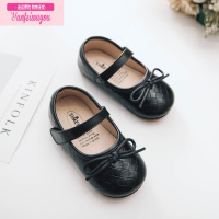 七斓新款内里童鞋方格蝴蝶结女童小皮鞋儿童软底宝宝春秋公主鞋