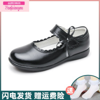 七斓女童皮鞋2022新款礼仪演出公主鞋英伦风黑色软底儿童学生深圳校鞋