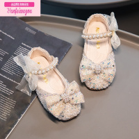 七斓女童鞋小皮鞋2022春秋新款女孩水晶鞋子配礼服单鞋儿童爱莎公主鞋
