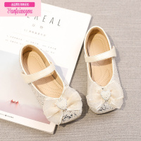 七斓女童水晶公主鞋单鞋2022春秋夏季小女孩儿童皮鞋白色配礼服鞋子