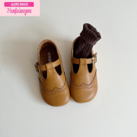 七斓定制!女童英伦风丁字皮鞋秋季新款儿童软底巴洛克复古休闲鞋单鞋