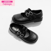 七斓女童小皮鞋英伦风春秋季儿童学生鞋黑色单鞋学院风小女孩童鞋