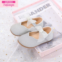 七斓女童皮鞋2022新款宝宝单鞋儿童蝴蝶结水晶公主鞋女孩爱莎鞋演出鞋