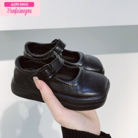 七斓恬恬很甜 2022新款女童小皮鞋宝宝复古方头软底学院风单鞋