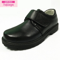 七斓深圳小学生男儿童皮鞋春夏校鞋英伦制服礼服演出配套黑色软底