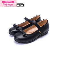 七斓香港buster女童黑色皮鞋校园鞋蝴蝶结单鞋中大童上学表演童鞋