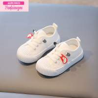七斓韩版宝宝帆布鞋春秋新款儿童一脚蹬休闲鞋男女童板鞋幼儿园小白鞋儿童帆布鞋