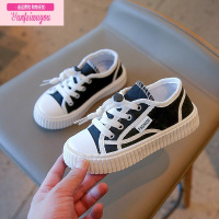 七斓儿童帆布鞋2022春秋新款韩版女童软底小白鞋男童格子鞋豹纹学生鞋