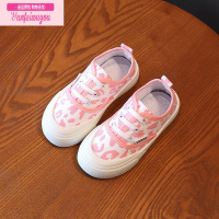 七斓儿童帆布鞋女童鞋子2021年春秋新款豹纹套脚一脚蹬板鞋宝宝休闲鞋