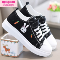 七斓女童秋季女鞋2022新款小女孩帆布鞋平底实心中大童小学生休闲板鞋儿童帆布鞋