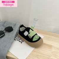 七斓魔术贴笑脸卡通帆布鞋儿童秋季新款低帮鞋子男女宝宝拼色撞色潮鞋儿童帆布鞋