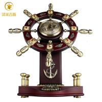 实木舵手摆件领航舵轮家居装饰品办公桌摆设开业乔迁商务礼品定制