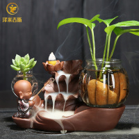 茶宠摆件精品可养小和尚紫砂创意可爱茶玩倒流香