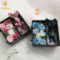 玫瑰香皂花礼盒肥皂花情人节许愿兔创意小礼品