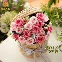跨境香皂花礼盒批人节创意手工制作玫瑰花肥皂花