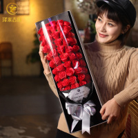 情人节创意51朵玫瑰香皂花礼盒送女友生日仿真肥皂花