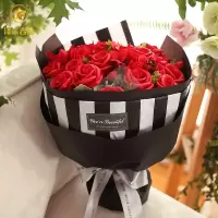 跨境热卖香皂花礼盒玫瑰花束情人节创意肥皂花