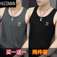 HLCOMAN男士背心莫代尔棉夏季冰丝无袖内穿打底网红薄款速干运动健身跨栏