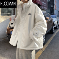HLCOMAN双面穿皮棉衣男士冬季加厚外套韩版潮流宽松立领羔毛面包服棉服