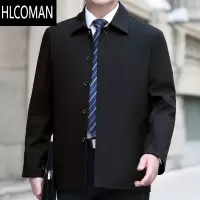 HLCOMAN新款中老年外套男休闲上衣爸爸薄款加棉衣服扣子爷爷棉袄