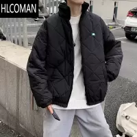 HLCOMAN冬季新款美式复古菱格棉衣男日系潮流加厚羽绒服立领p暖棉服外套