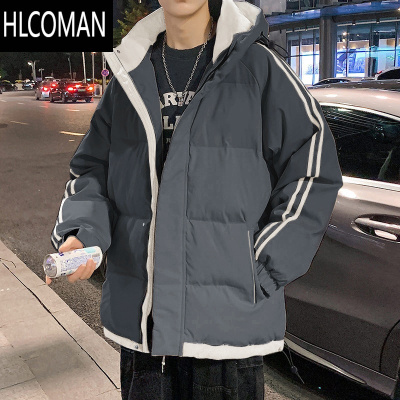 HLCOMAN潮牌羽绒服男2023新款男棉衣ins港风p暖连帽加厚秋外套棉袄冬季