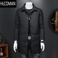 HLCOMAN冬季韩版时尚西服款棉衣男士中长款立领p暖棉服男青年棉衣外套