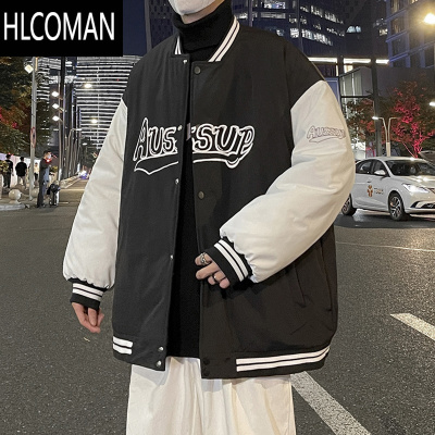 HLCOMAN冬装加厚棉服男款潮牌ins美式棒球衣服冬季2023新款潮流棉衣外套
