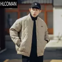 HLCOMAN冬季外套男棉服2023新款棒球服男款夹棉棉衣加厚二棉冬款棉袄