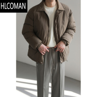 HLCOMANZPZ高级感韩国宽松加厚p暖翻领棉衣 男冬季外套2023新款潮牌棉服