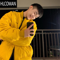 HLCOMAN羽绒服棉袄美式棒球服双面穿外套男网红ins潮流潮牌夹克面包棉服