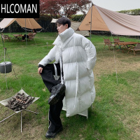 HLCOMAN2023新款冬季山本风暗黑设计绑带加厚棉衣男女情侣长款面包服外套
