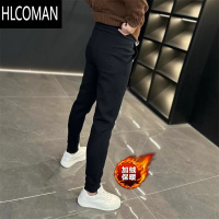 HLCOMAN8911新款欧货加绒男士纯色修身小脚休闲裤百搭运动卫裤男裤子