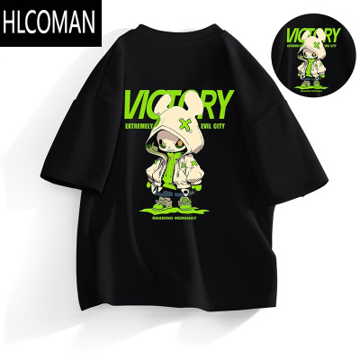 HLCOMAN机械玩偶短袖男2024夏季新款T恤设计感半袖衣服